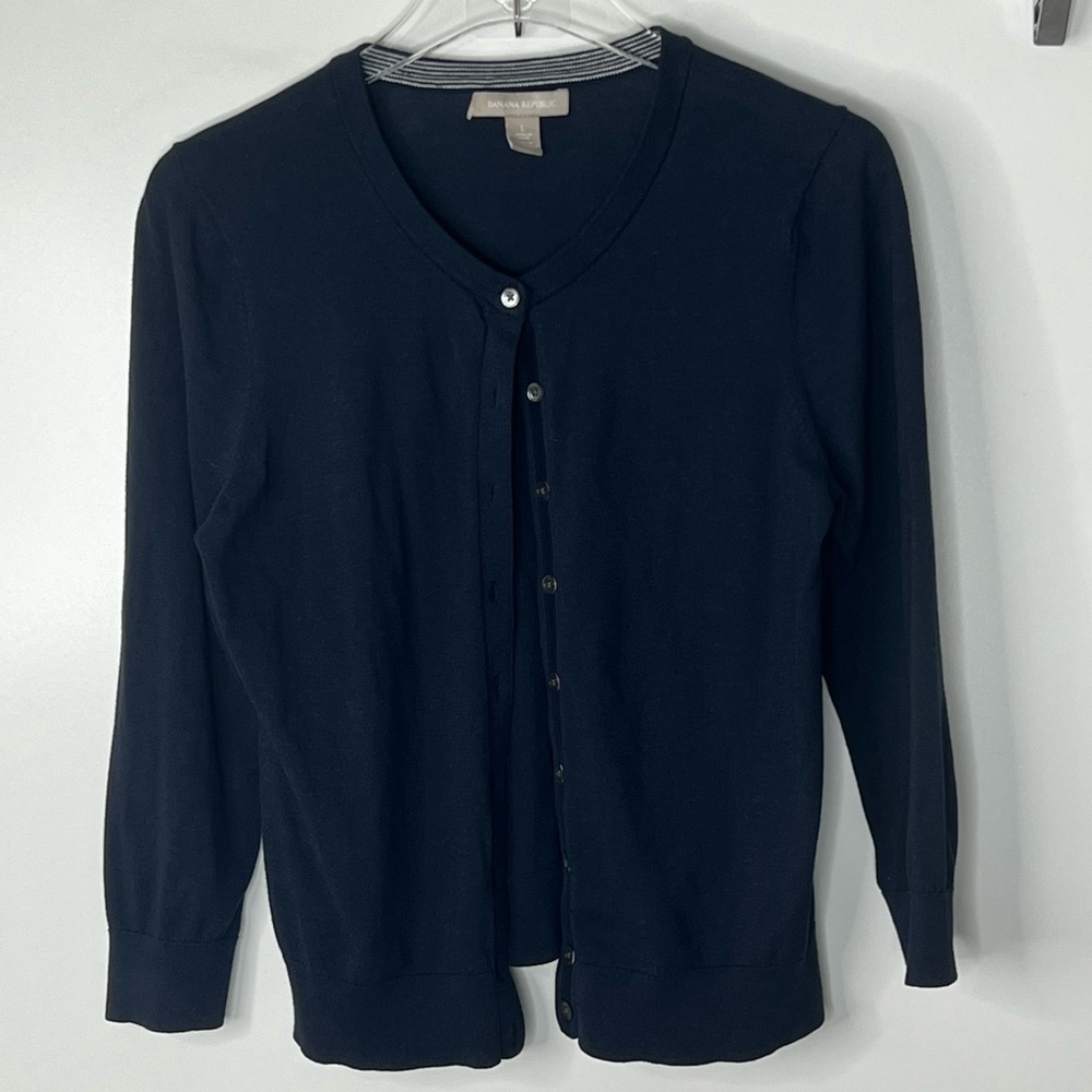 Silk Blend Cardigan Banana Republic Button Up Size Large